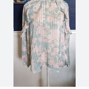 Ruffled Blouse with Mandarin Collar never used